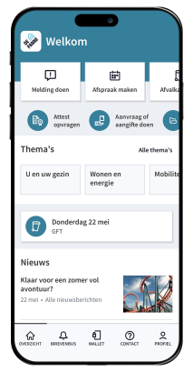 startscherm De Panne app